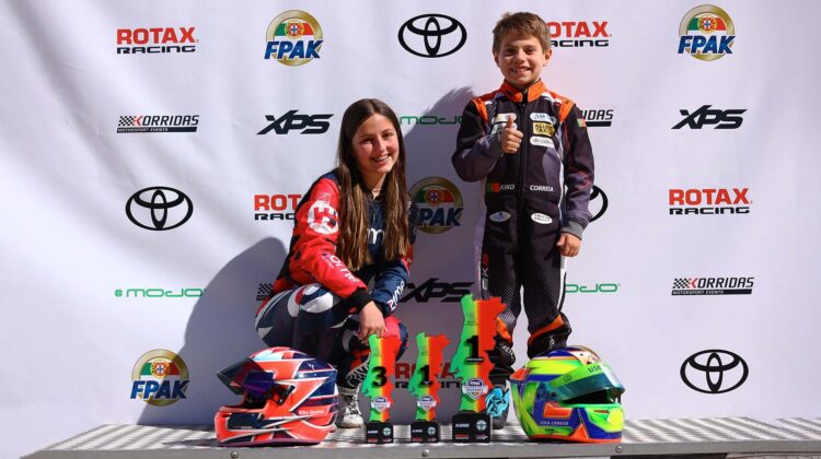 Embaixadores de Karting do programa Agarra-te, Francisco Correia e Francisca Queiroz, premiados no Campeonato de Portugal Rotax, em Baltar.